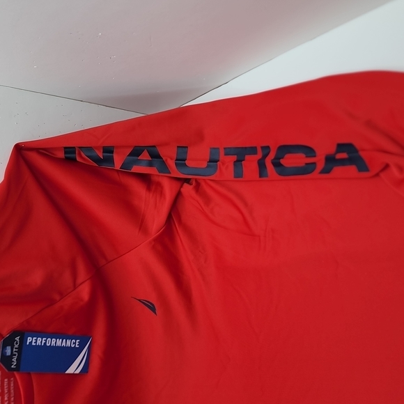NAUTICA RASHGUARD LONG SLEVES SHIRT RED BLUE LOGO - Picture 4 of 8